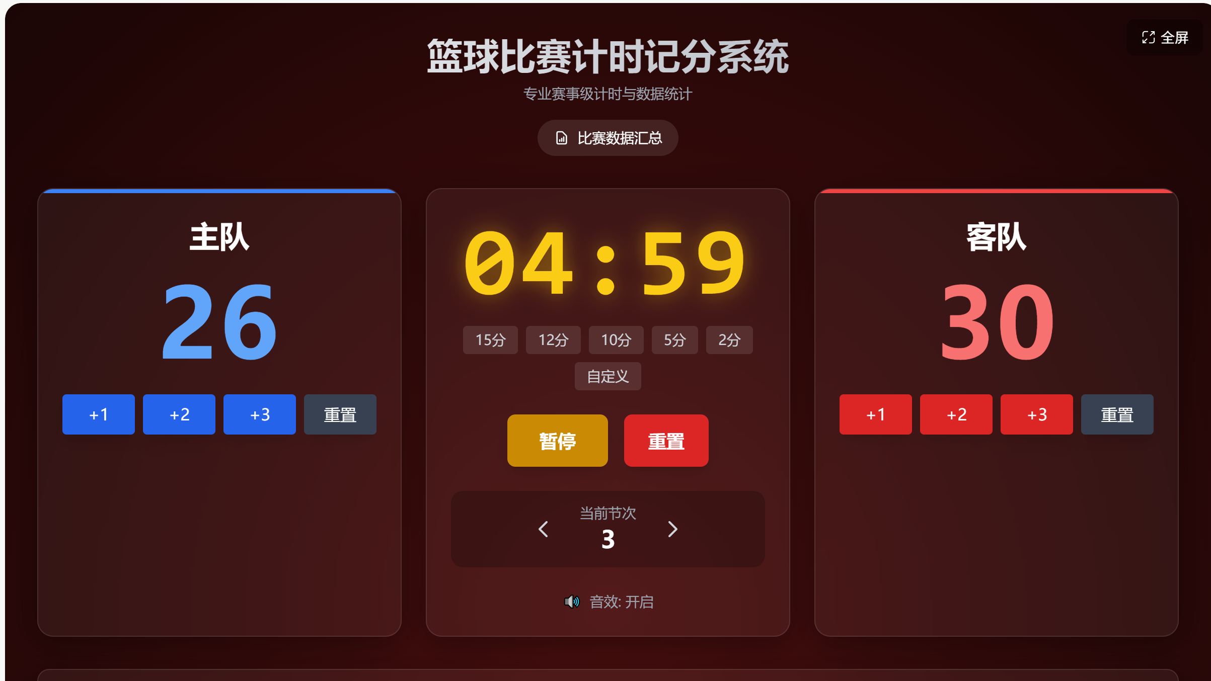 篮球比赛计时记分系统