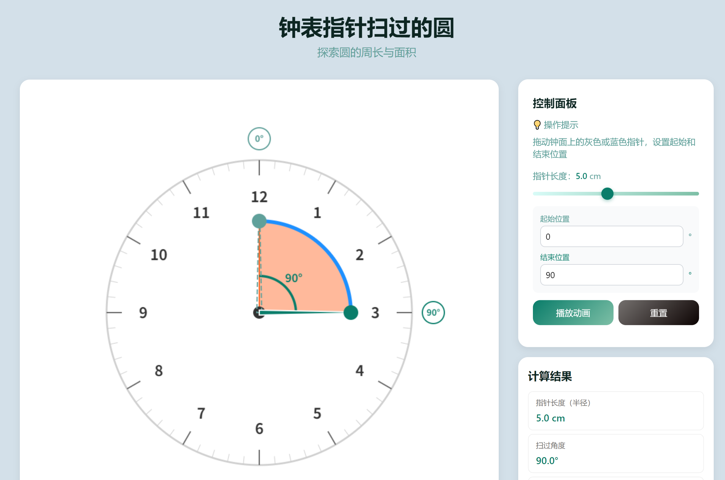钟表指针扫过的圆